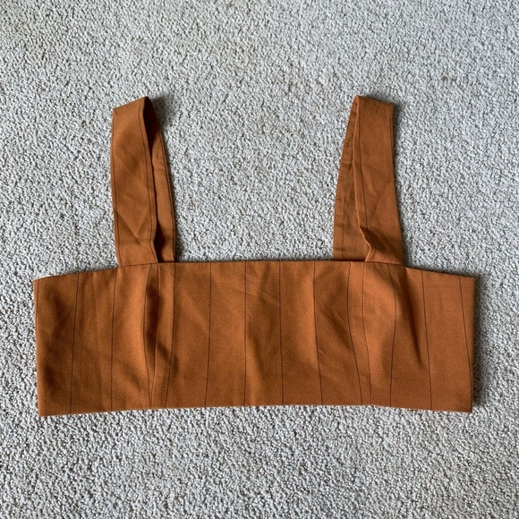 NWT Danielle Bernstein pin stripe loose fit crop top - Picture 2 of 5